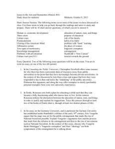 Issues in the Arts and Humanities (Honors 401) Study sheet for