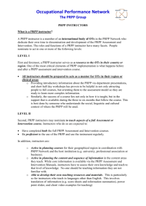 PERCEIVE RECALL PERFORM PLAN Occupational Performance