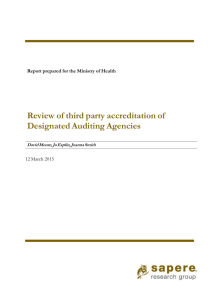 Review of third party accreditation of Designated