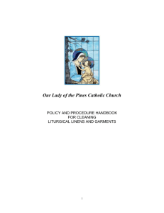 policy and procedure handbook for cleaning liturgical linens and