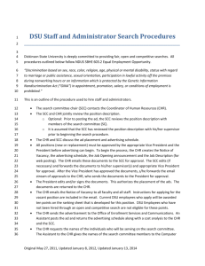 DSU Staff and Administrator Search Procedures