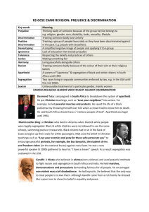 rs gcse exam revision: prejudice & discrimination