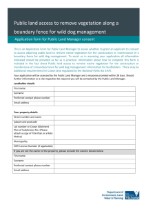 Remove vegetation along a boundary fence for wild dog management