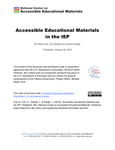 Accessible Educational Materials in the IEP