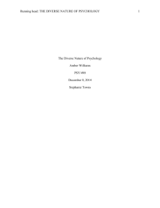 Written Paper: The Diverse nature of psychology