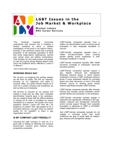 LGBT Issues in the Job Market & Workplace