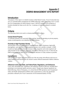 Debris Management Site Report