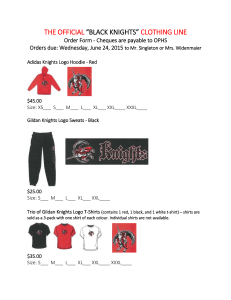 The Official Black Knights Clothing Order Form