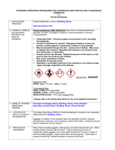 Paraformaldehyde - WSU Environmental Health & Safety