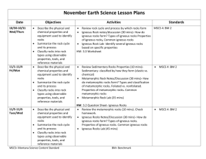 November Earth Science Lesson Plans Date Objectives Activities