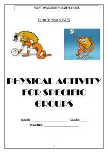 physical activity for specific groups