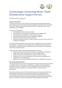 Casemanager Connecting Home: Youth Homelessness