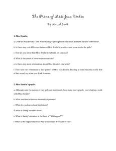 The Prime of Miss Jean Brodie Study Guide Questions