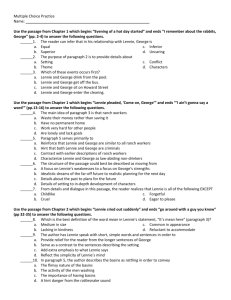 Multiple Choice Practice Name: Use the passage from Chapter 1