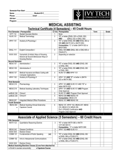 Medical Assisting Curriculum Guide