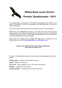 Parental Survey 2015 - willowbank junior school