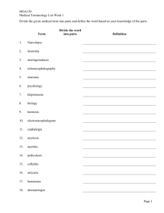 Medical Terminology Lists