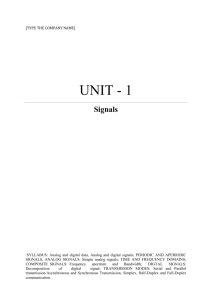 UNIT 1 - Signals