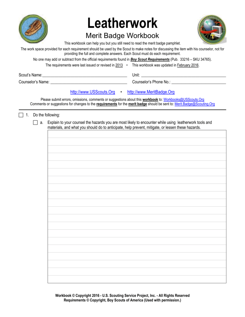 Leatherwork - US Scouting Service Project