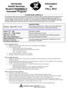 Tang Center Pharmacy Volunteer Program Application