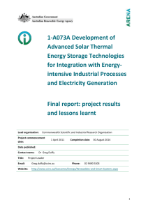 Project Overview - Australian Renewable Energy Agency