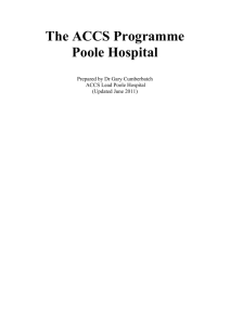 Poole Hospital NHS FT ACCS Induction Booklet