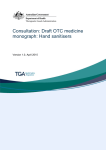Consultation: Draft OTC medicine monograph: Hand sanitisers