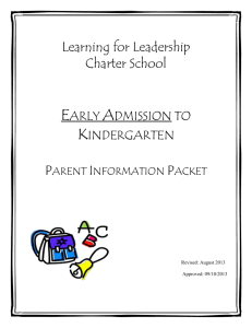 early admission to - Learning for Leadership Charter School