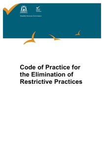 Code of Practice for the Elimination of Restrictive Practices