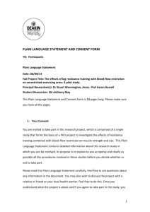 plain language statement and consent form