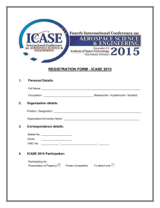 Registration Form - Institute of Space Technology, Islamabad.