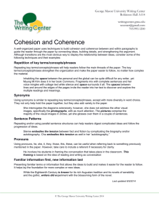 Cohesion and Coherence