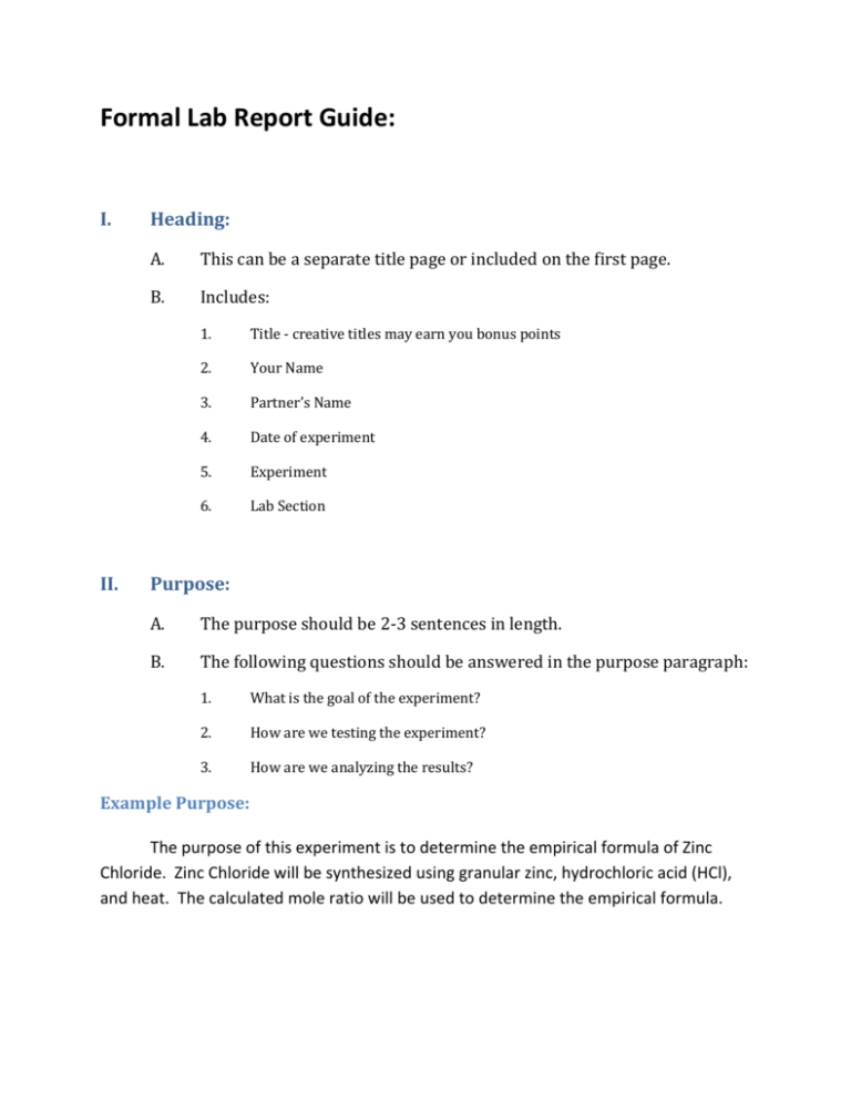 the purpose of this experiment how to write medical report pdf