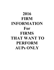 2016 Firm Information Form - for AUPs Only