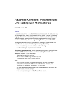 Advanced Concepts: Parameterized Unit Testing with Microsoft Pex