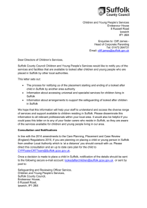 Letter from Sue Cook, Director of Suffolk Children and Young