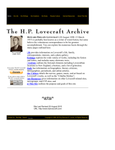 H.P. Lovecraft (1890–1937) HOWARD PHILLIPS LOVECRAFT (20