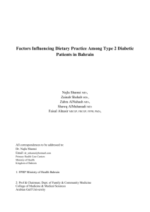 Factors influencing dietary practices among type 2 diabetic patients