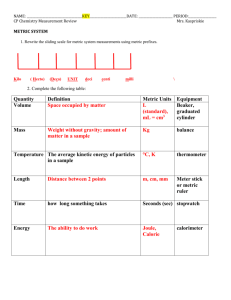 Measurement Review Key