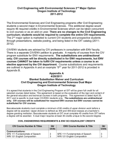 Classes Required for Dual Civil/Environmental Sciences Major