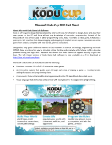 Kodu Cup 2011 Fact Sheet
