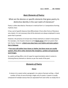 poetry terms & devices and the sandbag assignment with samples