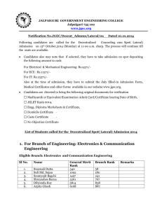 For Branch of Engineering: Information Technology