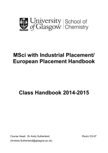 MSci with Industrial Placement / European Placement Handbook