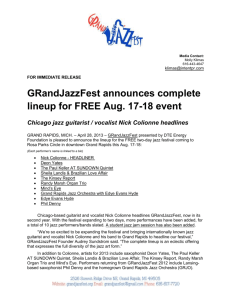 GRandJazzFest announces 2013 lineup (downloadable Word docx)