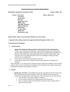 MINUTES OF MEETING UNIVERSITY ASSESSMENT COMMITTEE