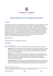 Auditing for UL Support Divisions