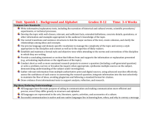 Spanish 1 – Background and Alphabet Grades: 8-12
