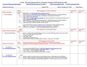 9th – 12th TSP Writing Guide & Verification Checklist Jan 2014