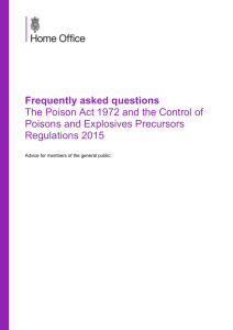 The Poison Act 1972 and the Control of Poisons and